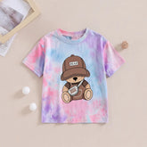 Boys Blue Bear Print Short Sleeve T-Shirt