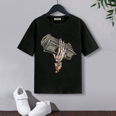 Boys Black Print Graphic Short Sleeves T-Shirt
