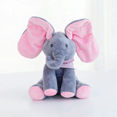 Baby Pink Peek-a-Boo Musical Elephant Plush Toy