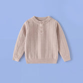 Boys Beige Jacquard Long Sleeve Sweater