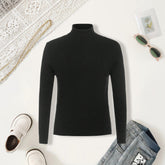Boys Black High Neck Pullover