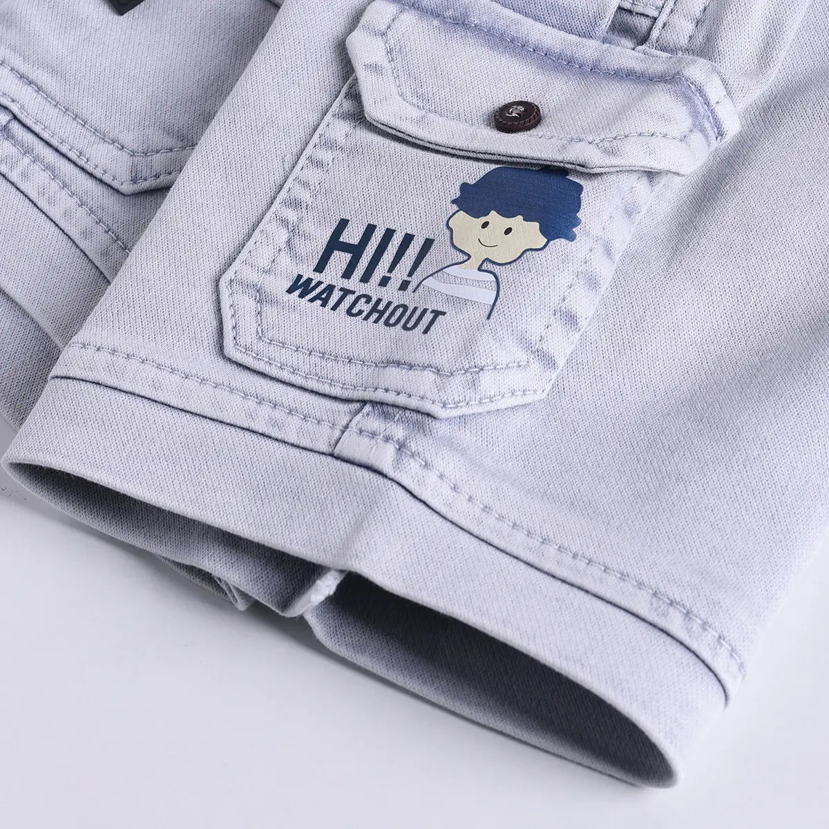 Boys Blue Graphics Short Sleeves T-Shirt With Cargo Shorts Set