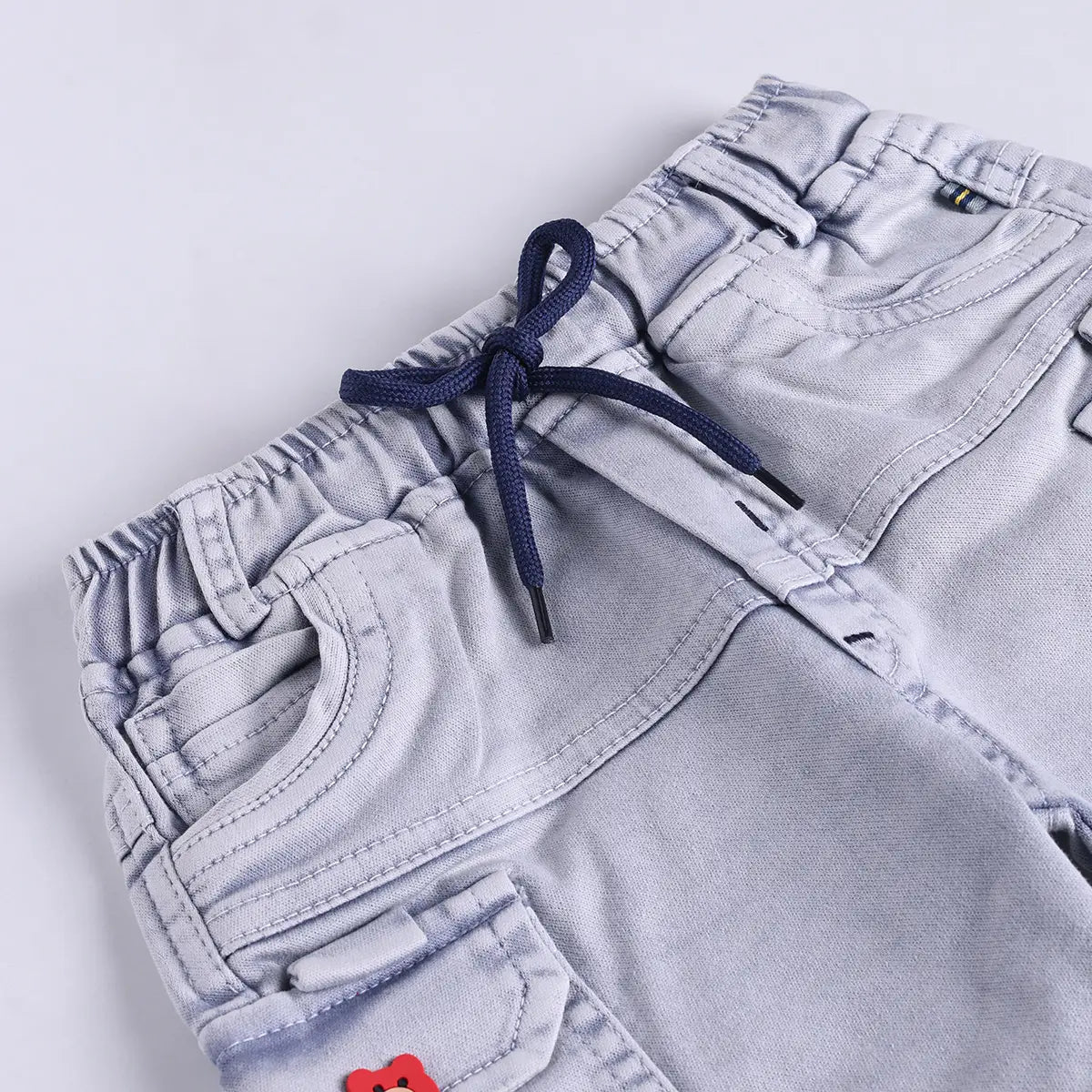 Boys Blue Graphics Short Sleeves T-Shirt With Cargo Shorts Set