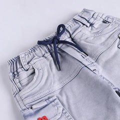 Boys Blue Graphics Short Sleeves T-Shirt With Cargo Shorts Set