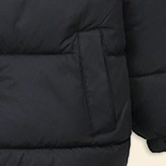 Boys Black Zip-up Puffer Jacket With Bear Ear On Hood