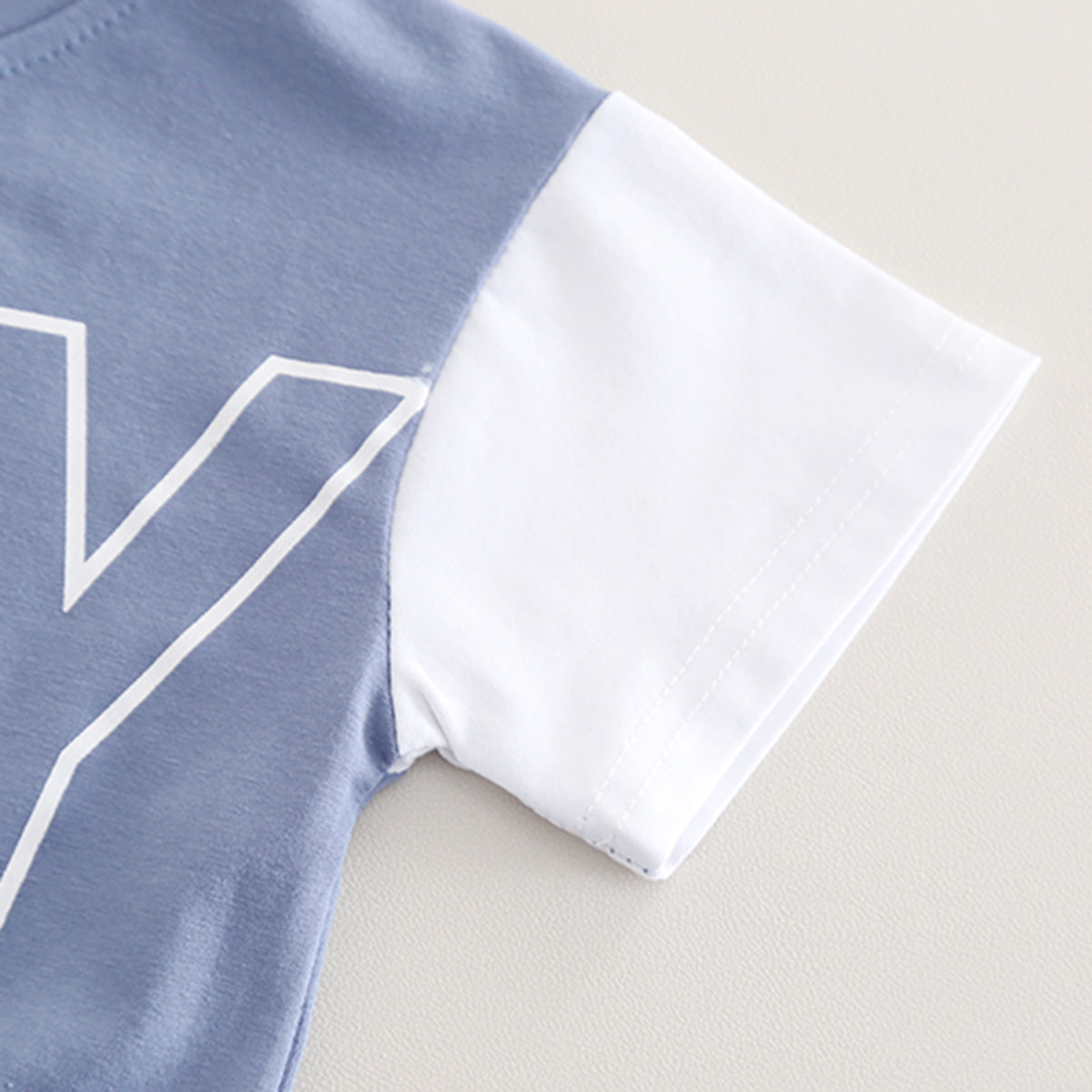 Boys Blue Colorblocked Typographic Printed T-Shirt With Shorts Set