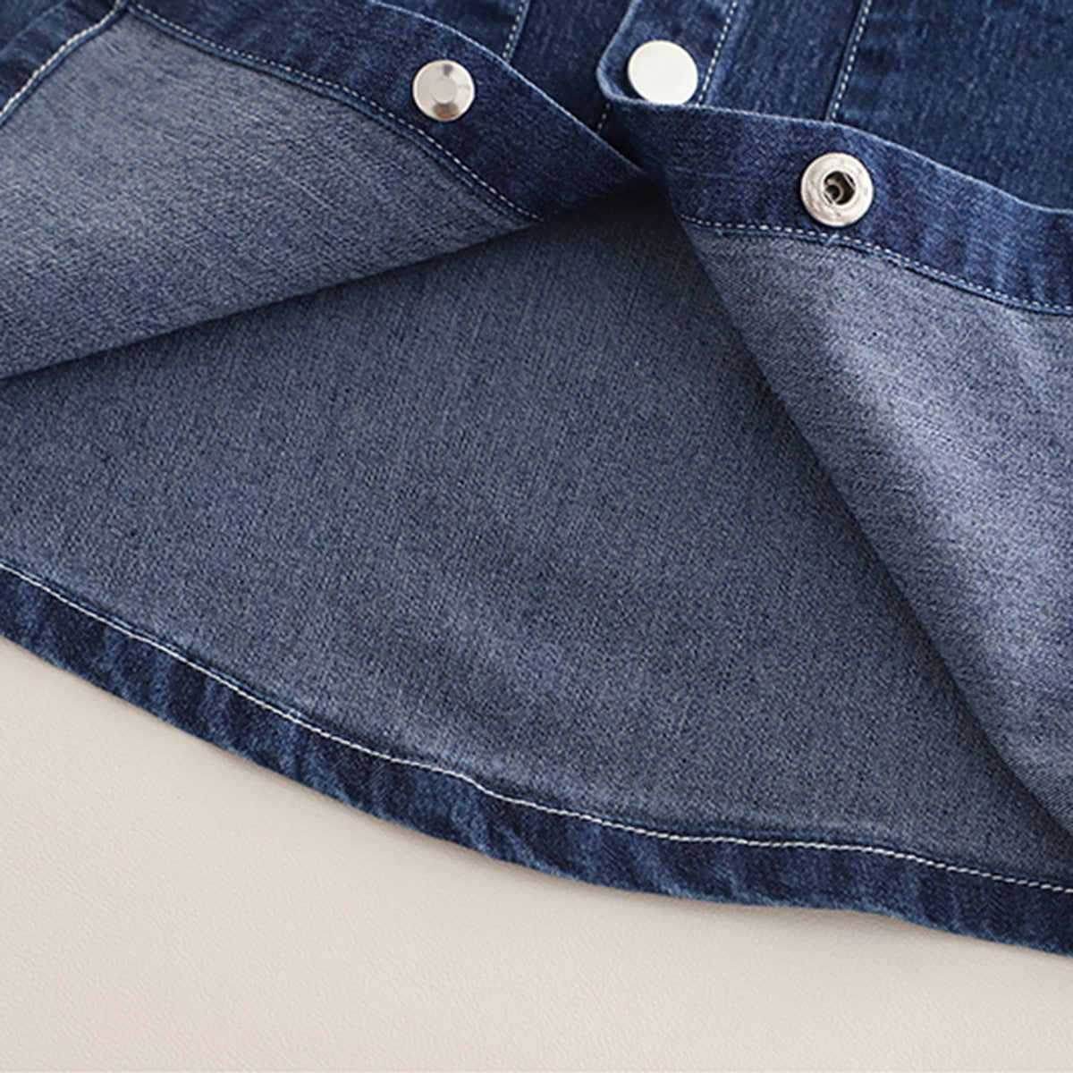 Boys Blue Denim Short Sleeves Shirt And Shorts  With Inner Tee Set