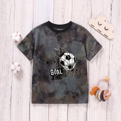 Boys Black Short Sleeve Tie & Dye Graphic T-Shirt