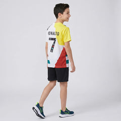Boys Black Typography Print Short Sleeve T-Shirt With Shorts Sets