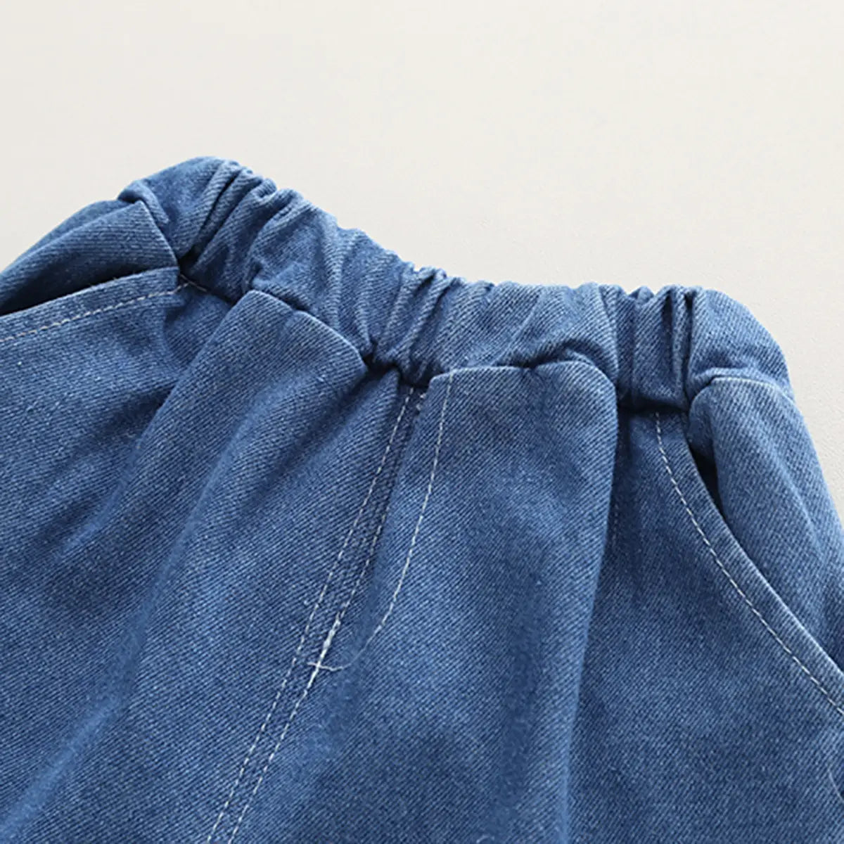 Boys Blue Half Zipper Denim Jacket With Jogger Co-ord Sets
