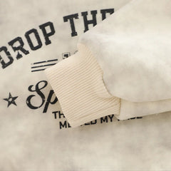 Boys Beige Typographic Printed Sweatshirt With Jogger Sets