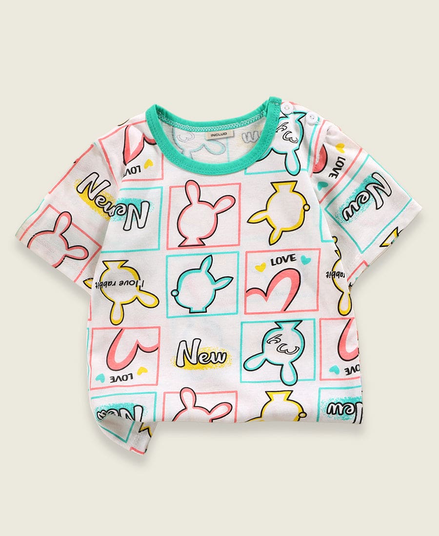 Boys All Over Printed Round Neck T-shirts