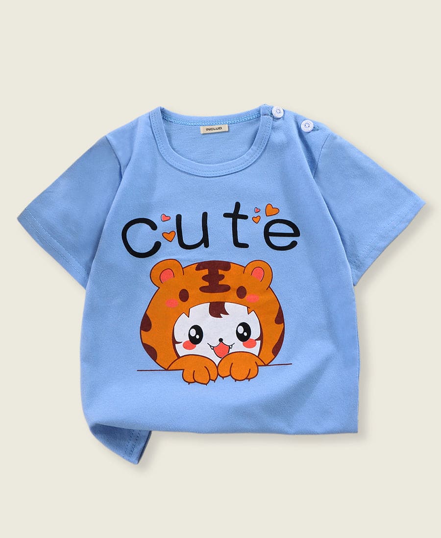 Boys All Over Printed Round Neck T-shirts