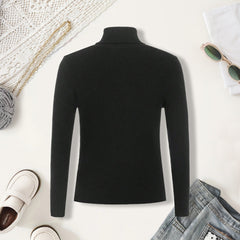 Boys Black High Neck Pullover