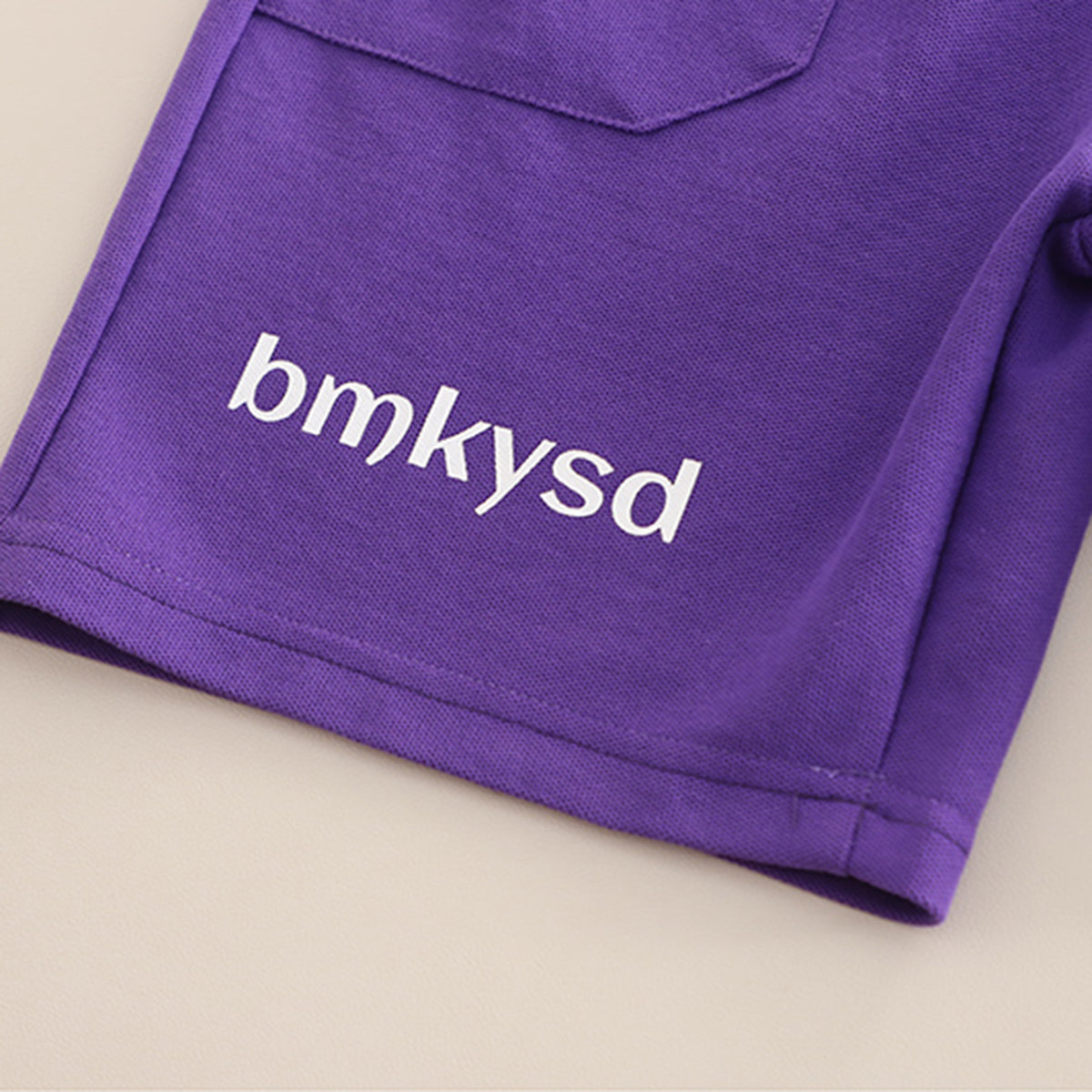 Boys Black Typographic Printed Short Sleeves T-Shirt With Purple Shorts Set