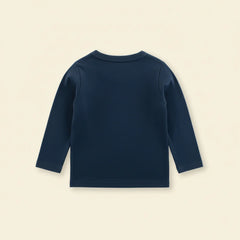 Boys Blue Dinosaur Printed Long Sleeves T-Shirt