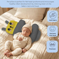 Baby Pillow with Head & Neck Support -Soft Cotton Infant Sleeping Pillow for Flat Head Protection