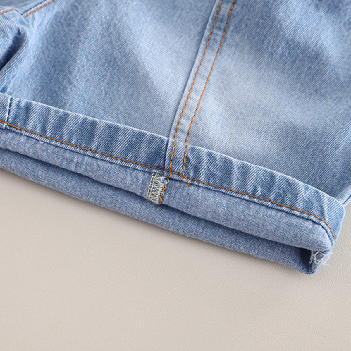 Boys Blue Embroidery Applique T-Shirt With Denim Shorts Set