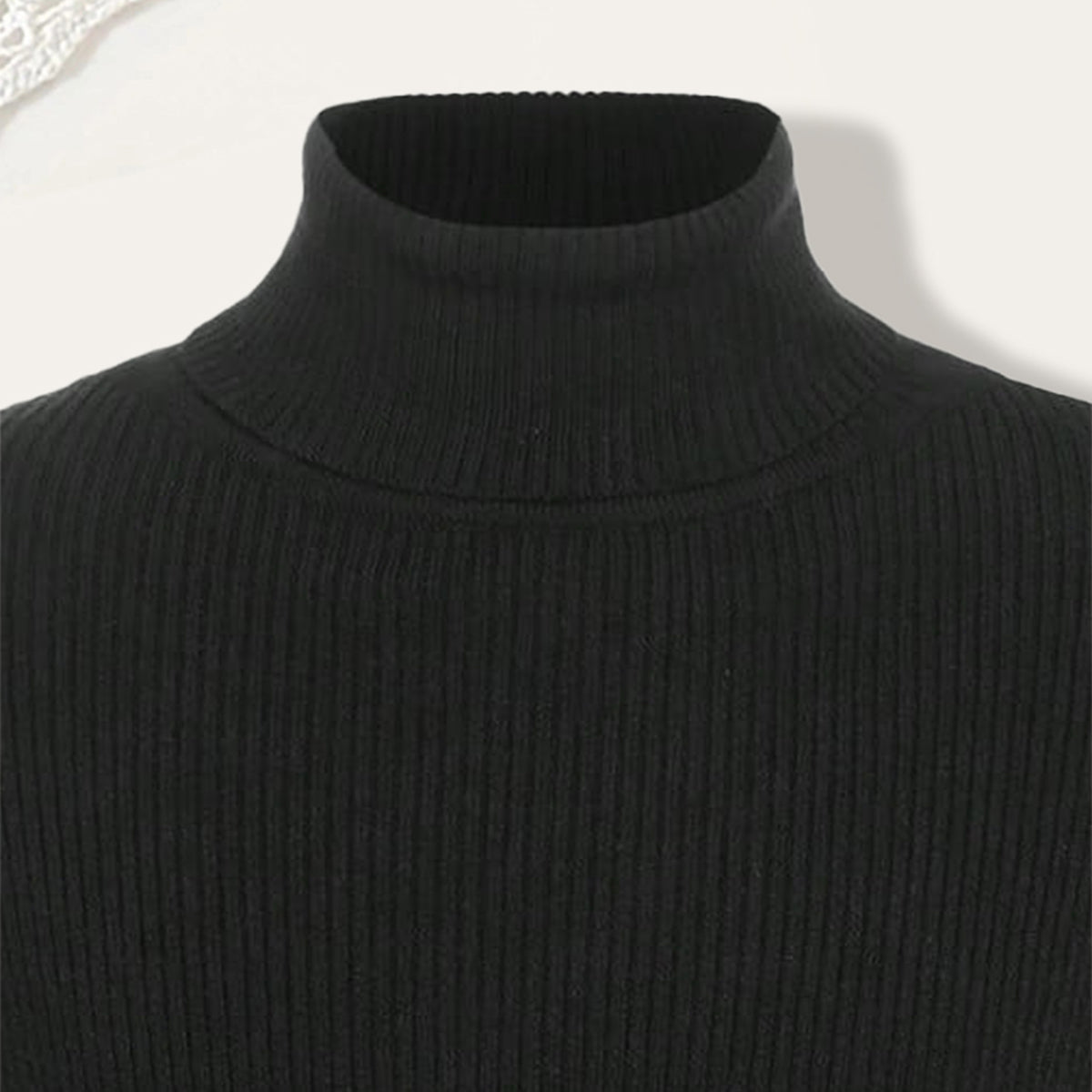 Boys Black High Neck Pullover