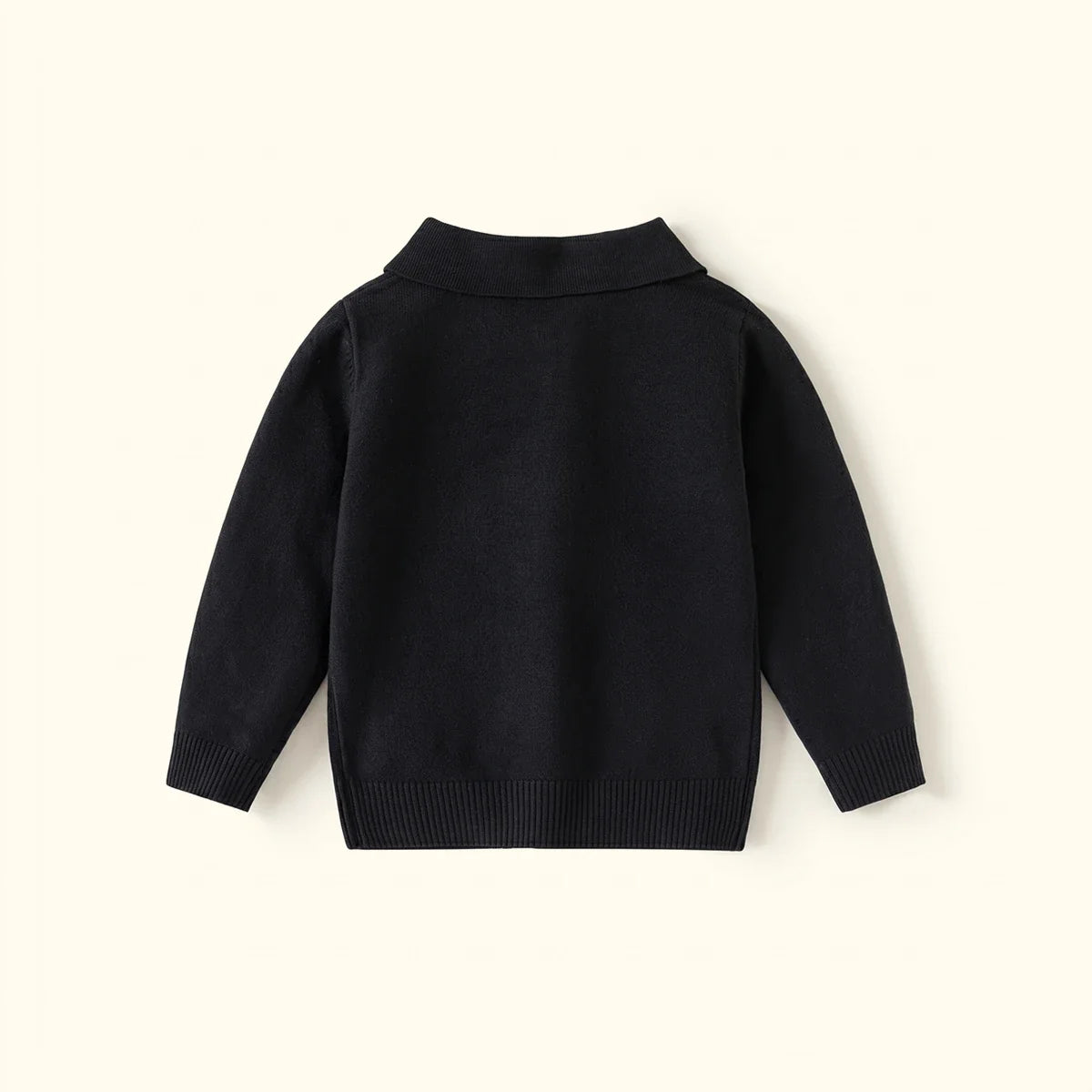 Boys Black Long Sleeve Polo Sweater