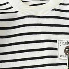 Boys Black Striped Short Sleeve T-Shirt With Shorts Sets