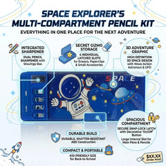 Astronaut Space Adventure Pencil Case Kids School Stationery Box