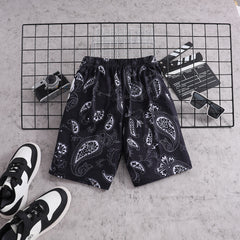 Boys Black Halloween Printed Elasticated Shorts
