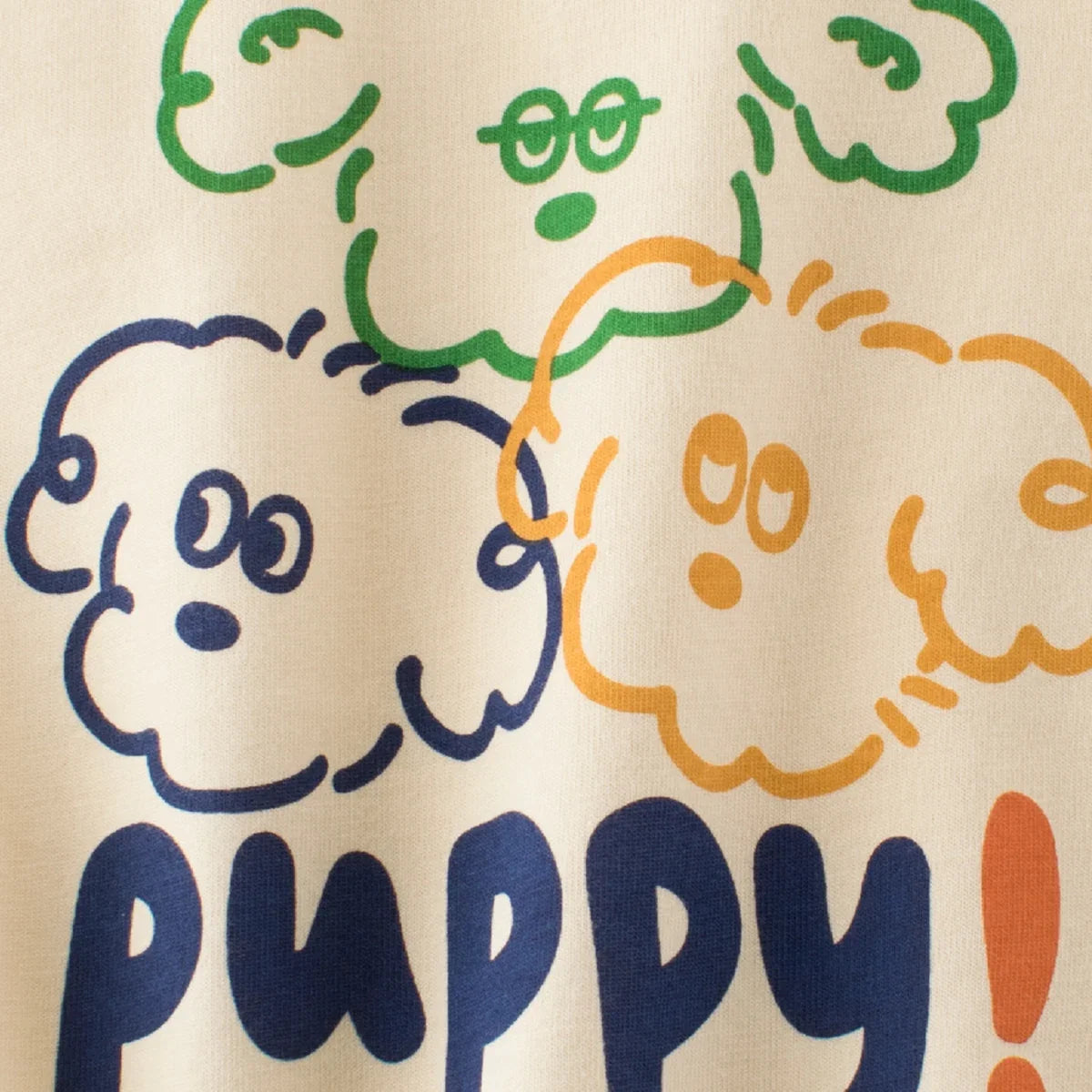 Boys Beige Puppy Print Short Sleeve T-Shirt