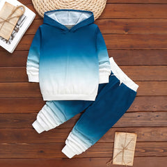 Boys Blue Ombre Hooded Sweatshirt & Joggers Co-ord Set