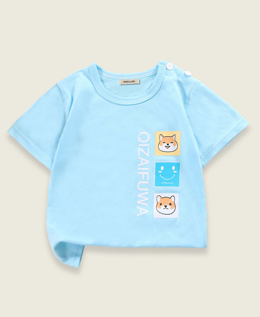 Boys All Over Printed Round Neck T-shirts