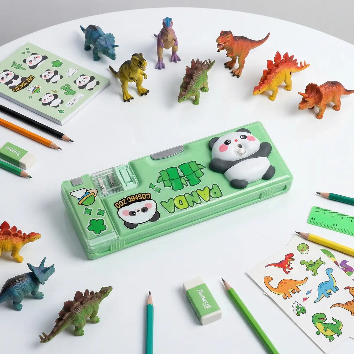 3D Squishy Panda Pop Eye Magnetic Pencil Box for Kids