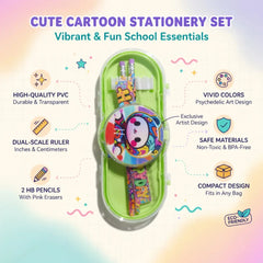 Animal Cartoon Pencil Case with Stationery -Kids School Organizer