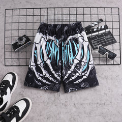 Boys Black Halloween Printed Elasticated Shorts