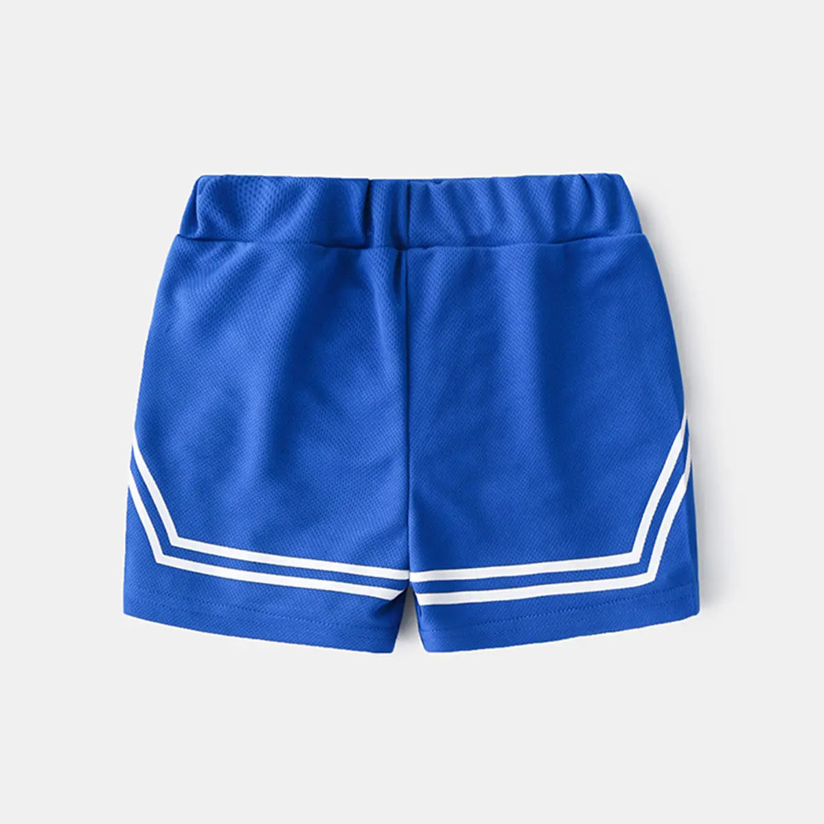 Boys Blue Alphanumeric Printed Sleeveless T-Shirt With Shorts Set
