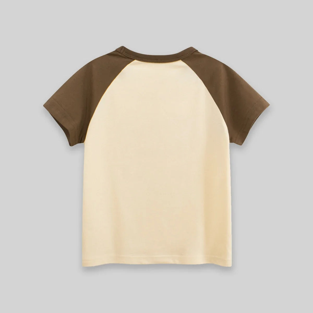 Boys Beige Bear Print Raglan Sleeve T-Shirt