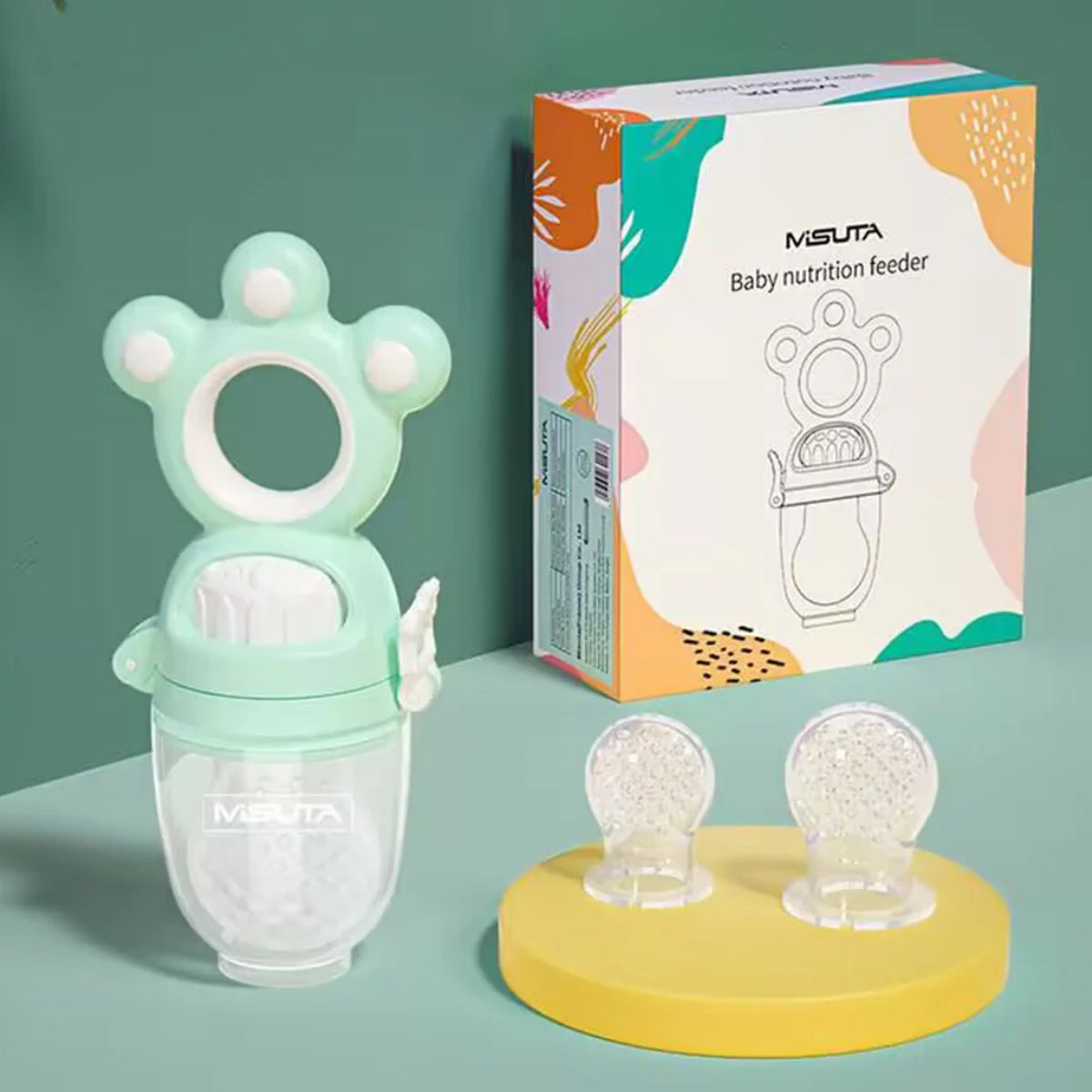 Baby Sea Green Fruit & Vegetable Silicone Teether Stick