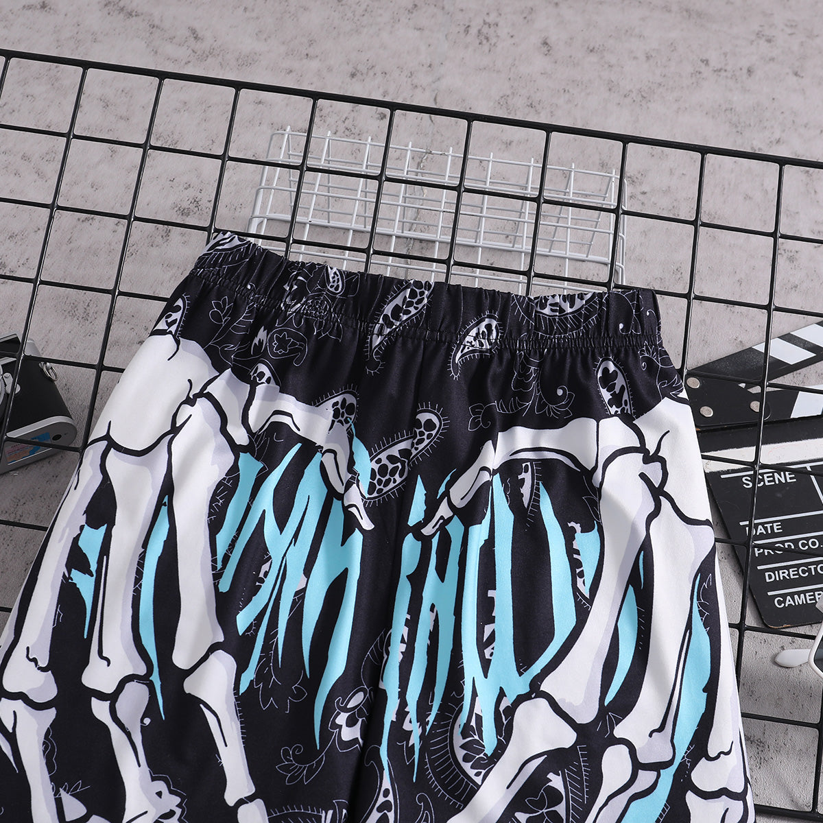 Boys Black Halloween Printed Elasticated Shorts