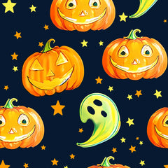 Boys Black Halloween Pumpkin Printed T-Shirt With Jogger Co-ord Sets