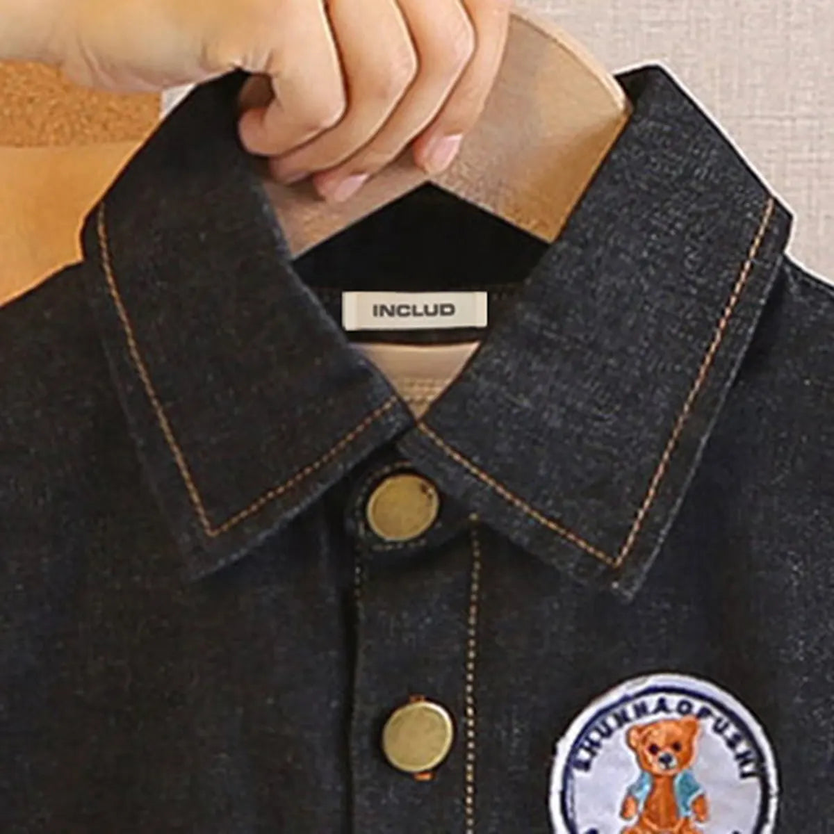 Boys Black Denim Sleeveless Jacket With Printed T-Shirt & Shorts Sets