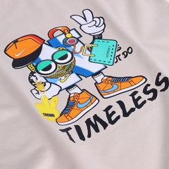 Boys Beige Graphic Short Sleeve T-Shirt With Elasticated Cargo Shorts Sets