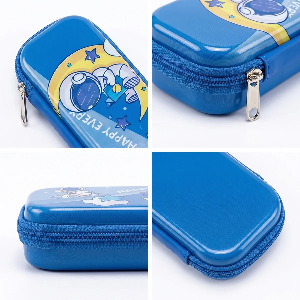 Astronaut-Happy Every Day-Space Themed Pencil Case-3D Embossed Stationery Pouch