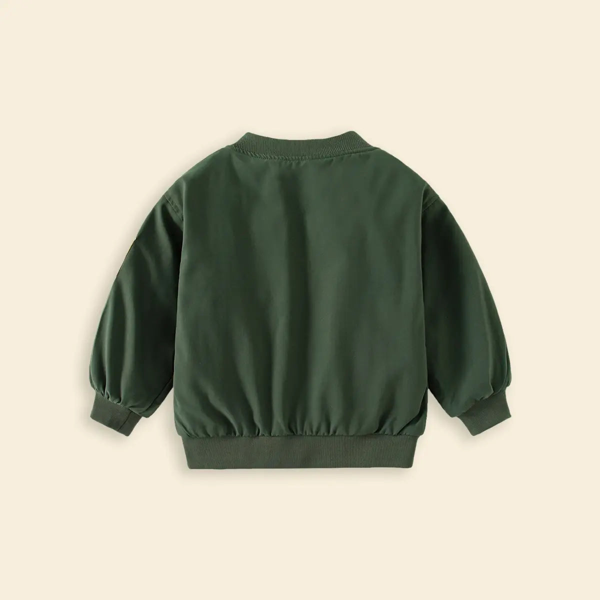 Boys Army Green Varsity Jacket With Flaps