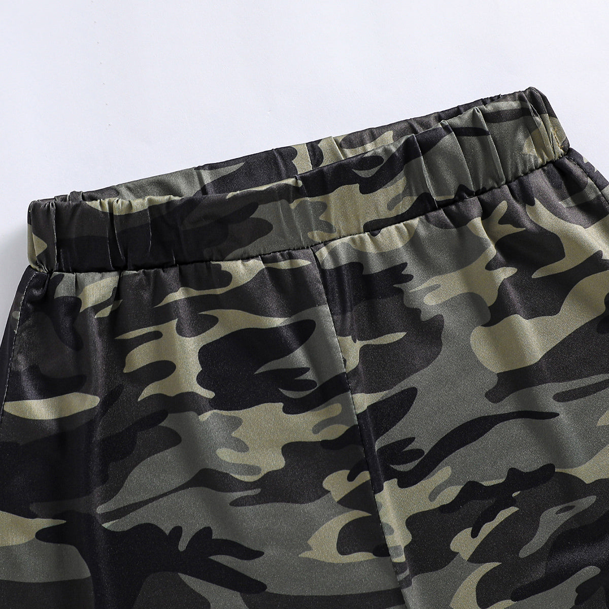 Boys Black Short Sleeve Camouflage Printed T-Shirt With Shorts Set