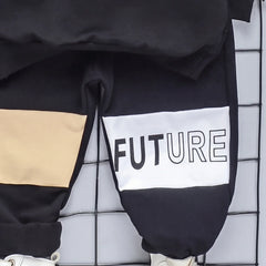 Boys Black Typographic Sweatshirt & Joggers Co-ord Sets