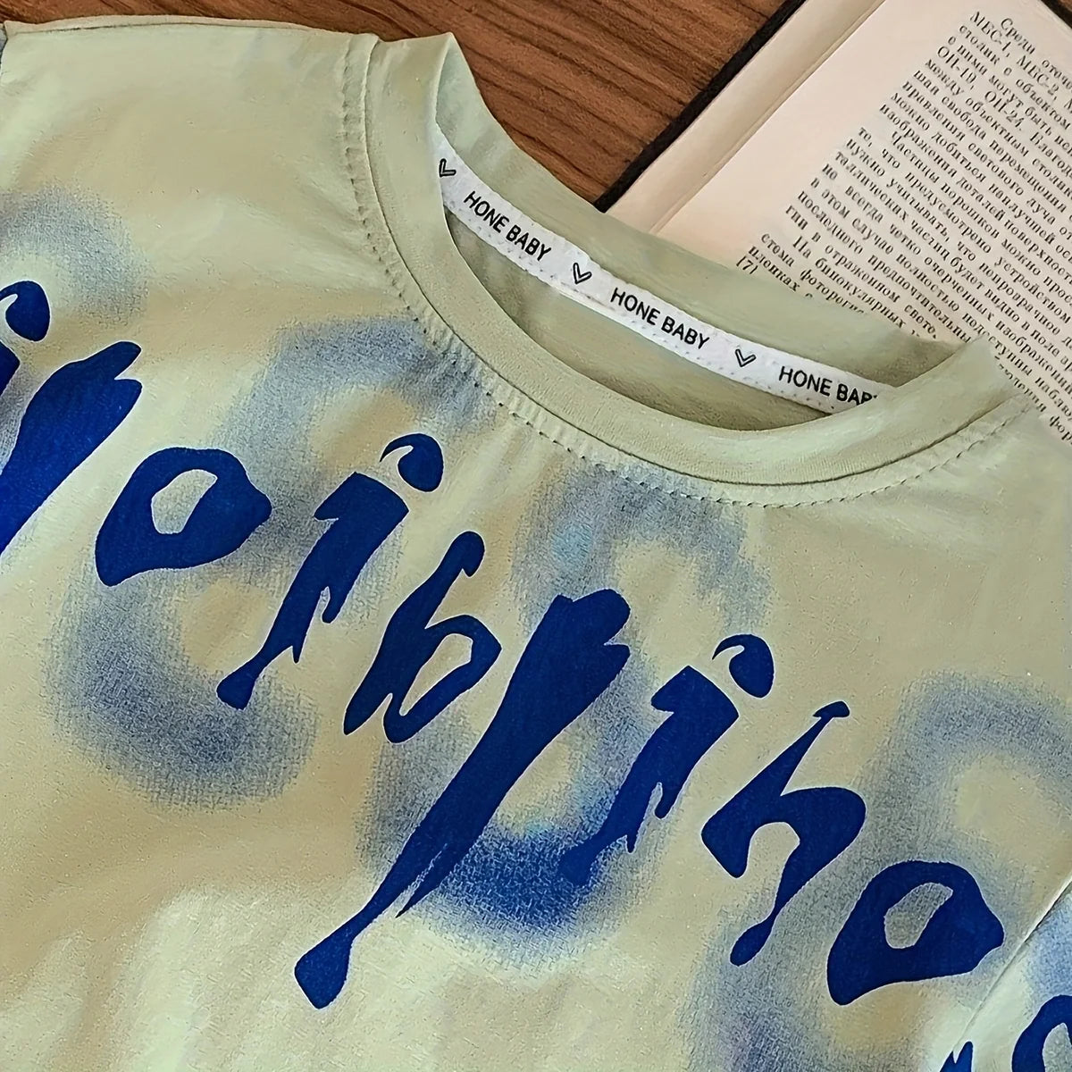 Boys Blue Abstract Print Short Sleeves T-Shirt With Cargo Shorts Set