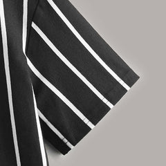 Boys Black And White Striped Short Sleeves T-Shirt ( Pack Of 2 )