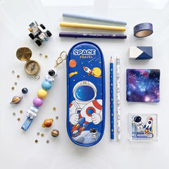Boys Blue Astronaut Space Travel Pencil Box