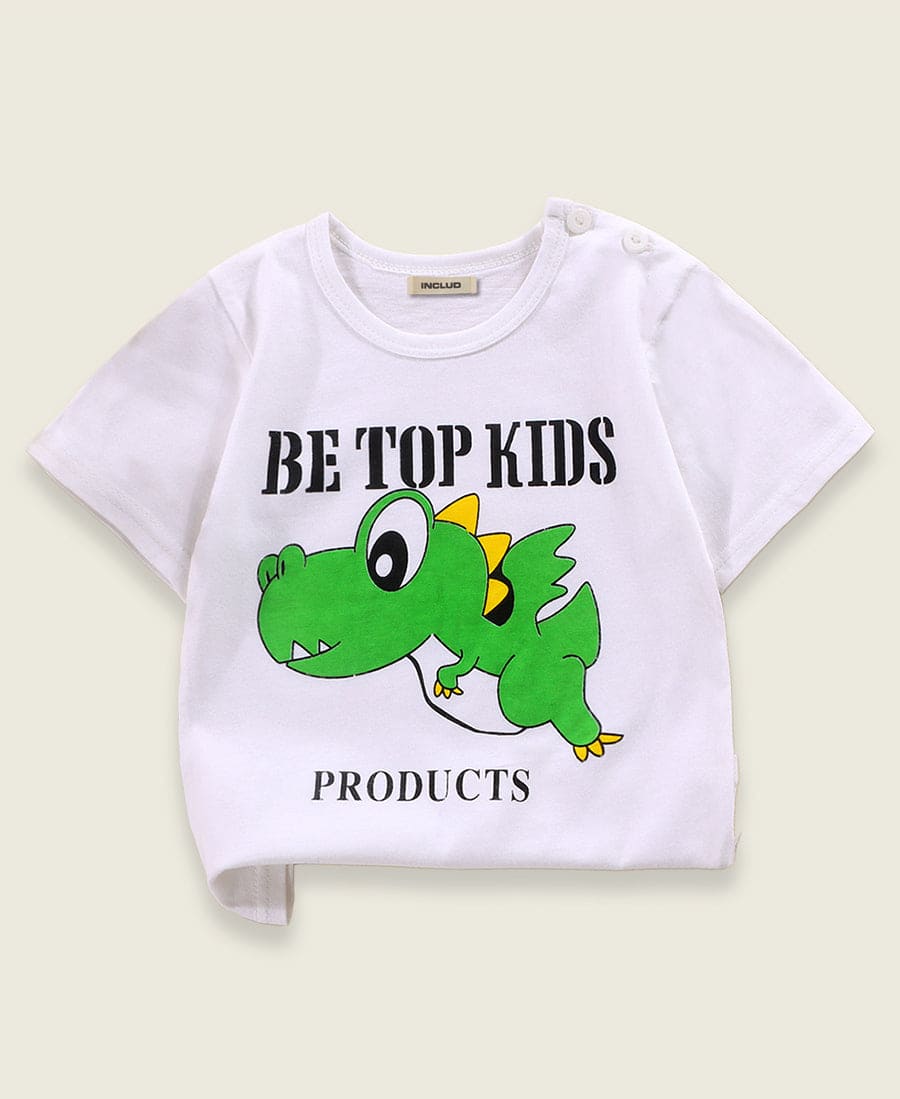 Boys All Over Printed Round Neck T-shirts