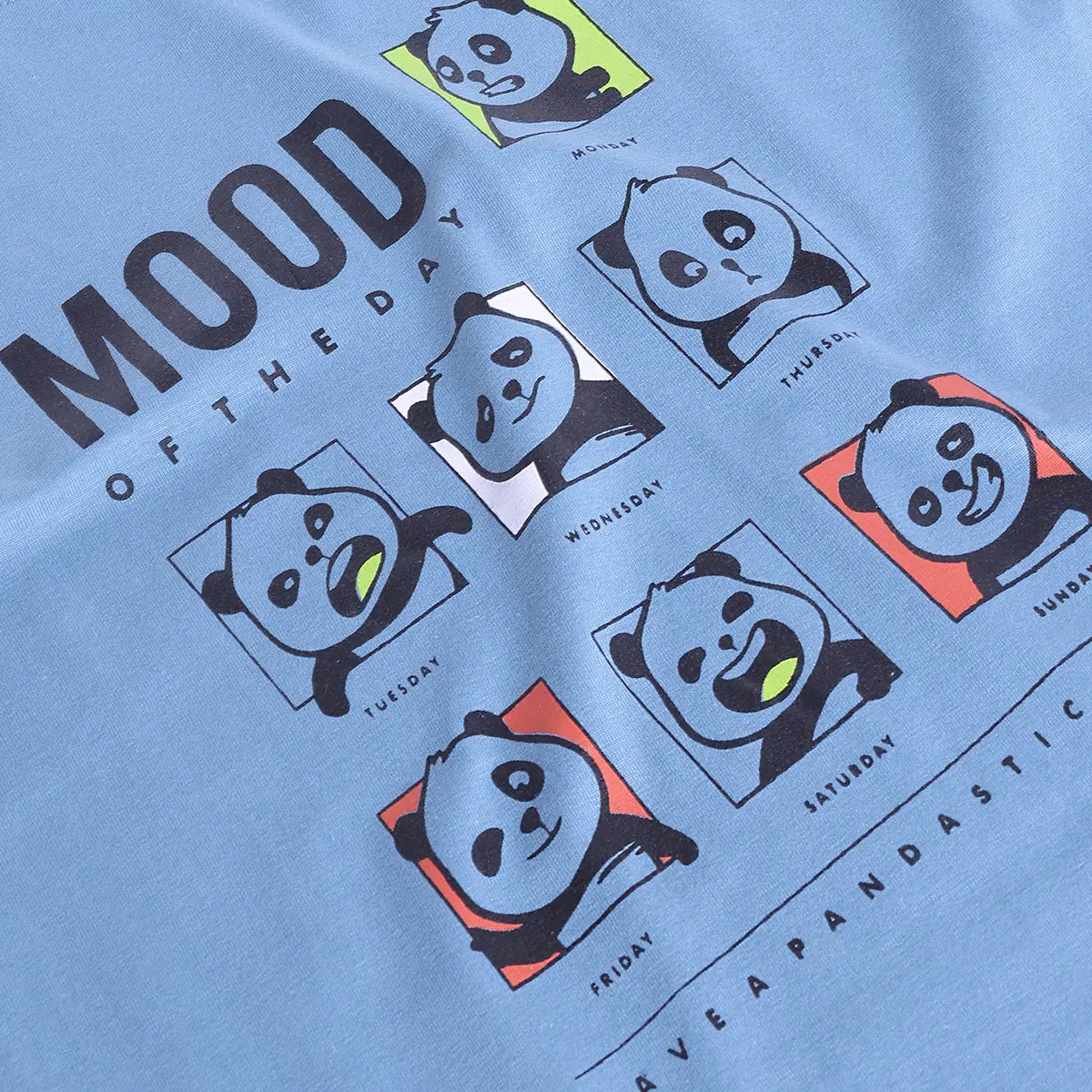 Boys Blue Graphics Print T-Shirt With Elasticated Pants Sets