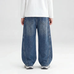 Boys Blue Loose Fit Denim Jeans